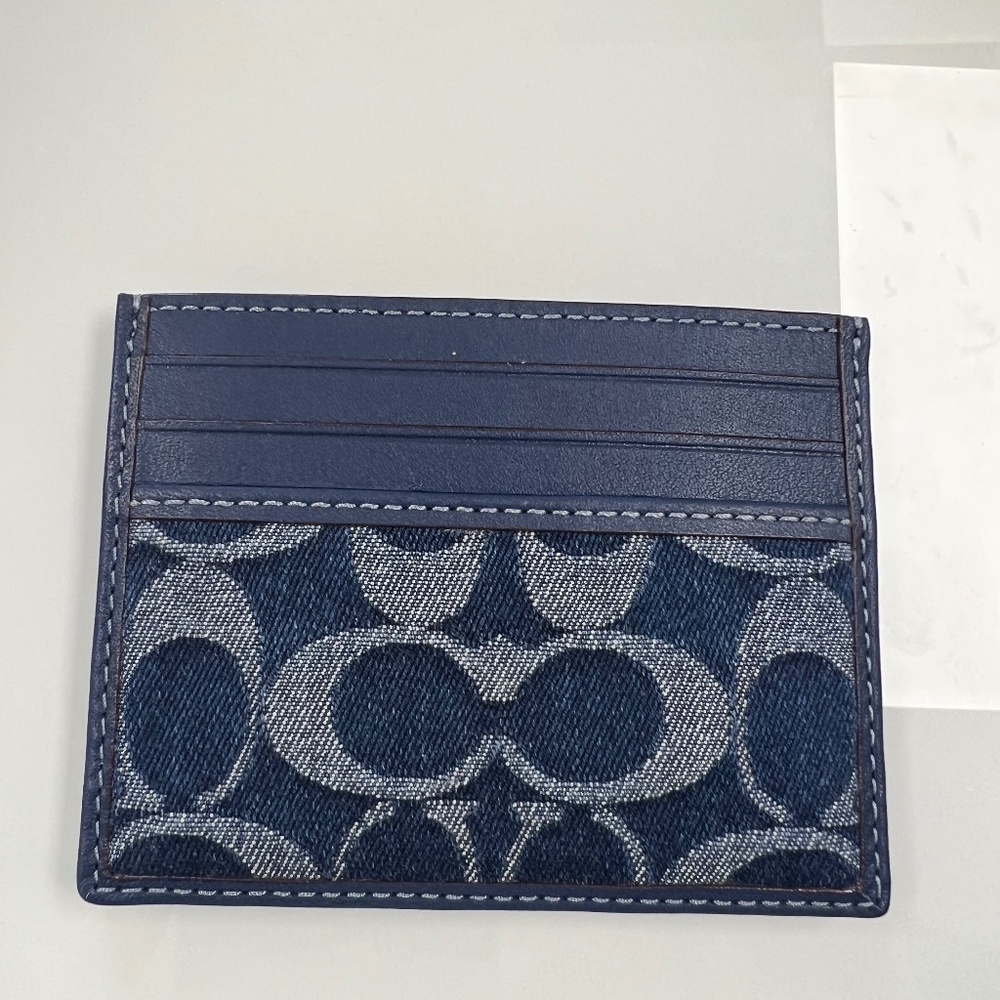 Coach Blue and Gray Card Holder